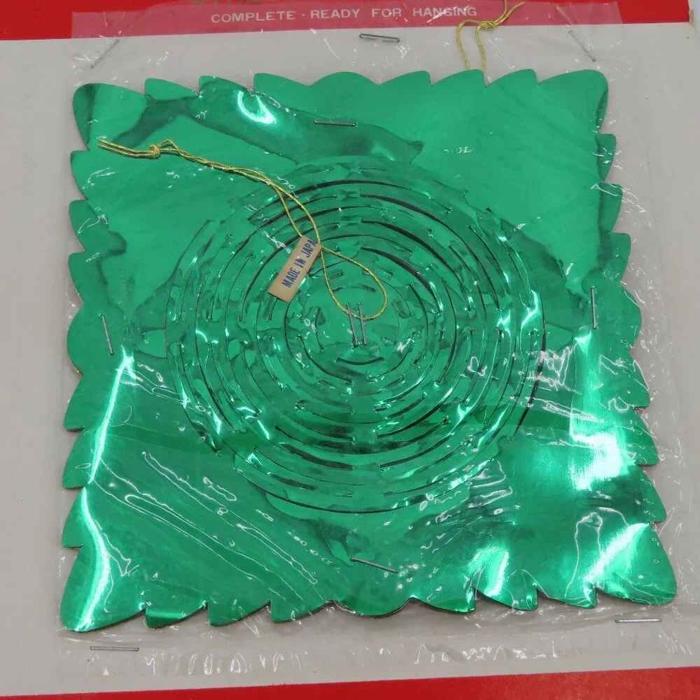 VTG Shiny Brite Christmas Garland Green Foil 9 Feet Made in Japan Retro NEW Xmas